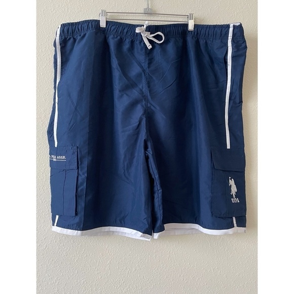 U.S Polo Assn Blue and White Swim Trunks - Picture 2 of 8